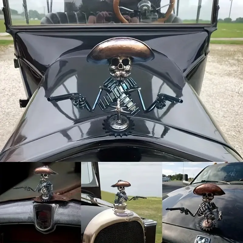 Cowboy Skull Gunslinger Hood Resin Sculpture Decoration, Figure Decor, Western Figurine, Unique Western Theme Art Piece, Perfect for Vintage Decor, Home Decor & Gift Ideas, Figurines Decor