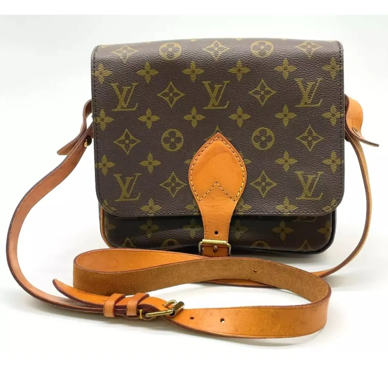 Pre-owned Louis Vuitton Canvas Crossbody Bags Shoulder Bag/Cross body Cartouchiere MM Monogram Canvas