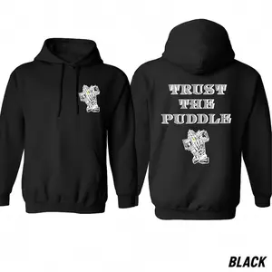 Trust The Puddle  2 Sides T-Shirts, Crewneck Sweatshirts & Pullover Hoodie – Graphic Car Engine Hoodie for Guys Who Wrench – Trending Unisex Streetwear for the Garage Lifestyle GHRT1211