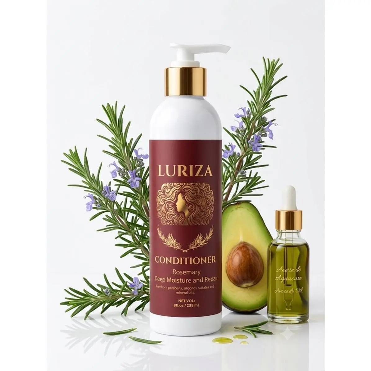 Luriza Rosemary Conditioner for Deep Moisture and Repair - 8oz, Hair Care Product