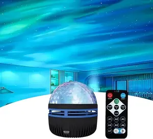 1PCS Bedroom Star Projector Lamp with Remote Control, Swirling Aurora Effect, Romantic Starry Sky Mini Ball Lamp, Water Ripple Projection Light
