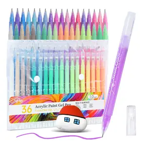 SiiMiiy Multicolor Acrylic Gel Pens, 1.0 mm Fine Point Assorted Colors Acrylic Paint Pens, Acrylic Painting Pen, Drawing Gel Pen for Coloring, Note Taking, Journaling Crafts Art Supplies,No Bleeding