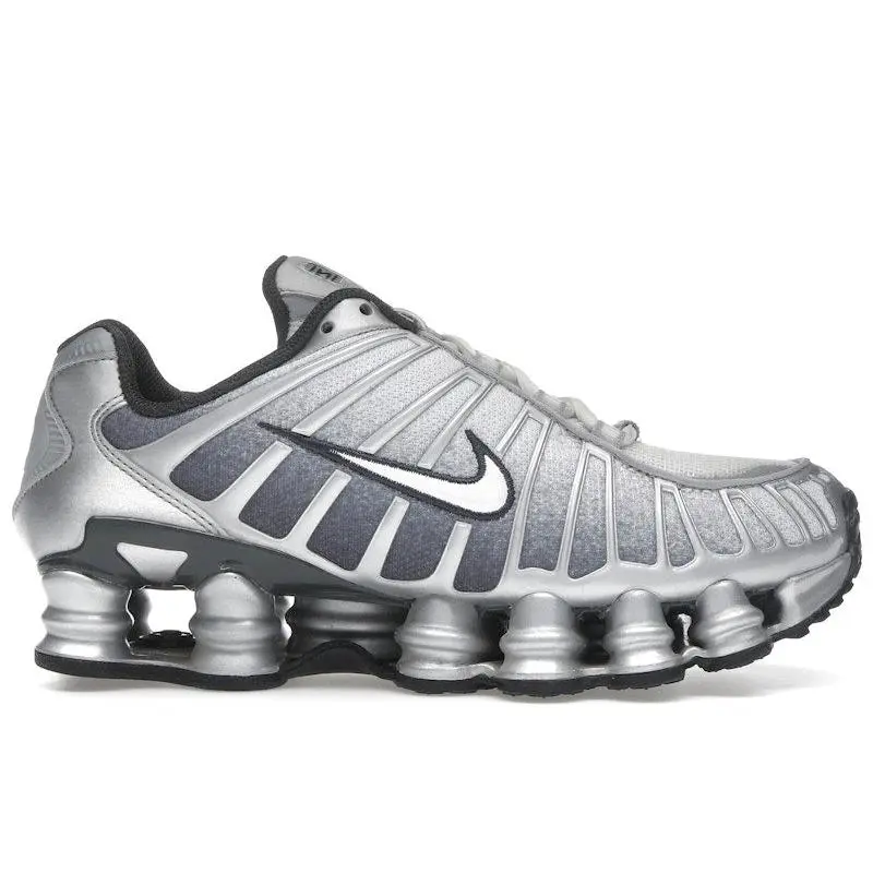 Nike Shox TL Metallic Silver IH4466-095 Men's Running Shoes Chunky Dad Sneakers Y2K Retro Trainers Athletic Lifestyle New With Box