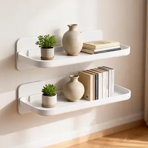 ACEXINYAN Damage-Free Self Adhesive Floating Wall Shelf for Kitchen Bathroom Decor