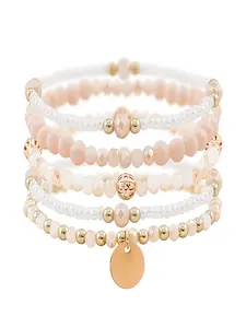 Boho Beaded Layered Bracelet Set, Elastic Boho Stackable Bracelets, Perfect Gift for Best Friends and Bridesmaids, Bracelets Jewelry