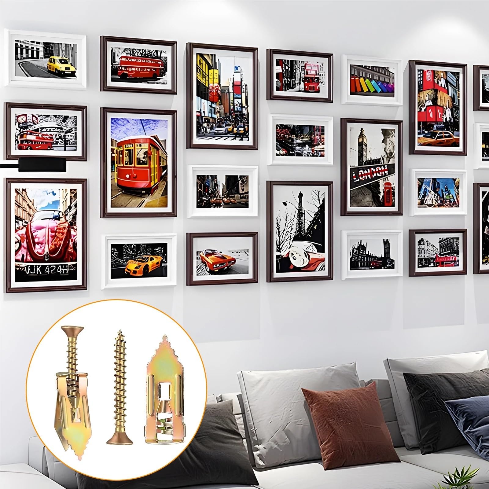 Upgrade Heavy Duty Drywall Self Drilling Anchor Kit Galvanized Spring Steel Expansion Screw Anti Corrosion Anti Stripping Thread No Damage Wall Mount Fasteners