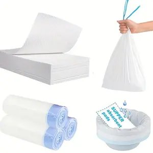 60 Pack Commode Liners with Absorbent Pads Portable Toilet Liners for Commode Bucket Universal Fit Disposable Ideal for Bedside Toilets Chairs and Buckets