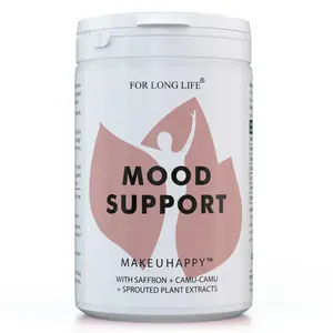 Edible Natural Mood Support Healthcare Supplement - MAKE U HAPPY Camu Camu & Saffron Plant Blend, Daily Holistic Wellbeing Support, Non-GMO, Gluten-Free, Vegan, USA-Made Dietary Supplement