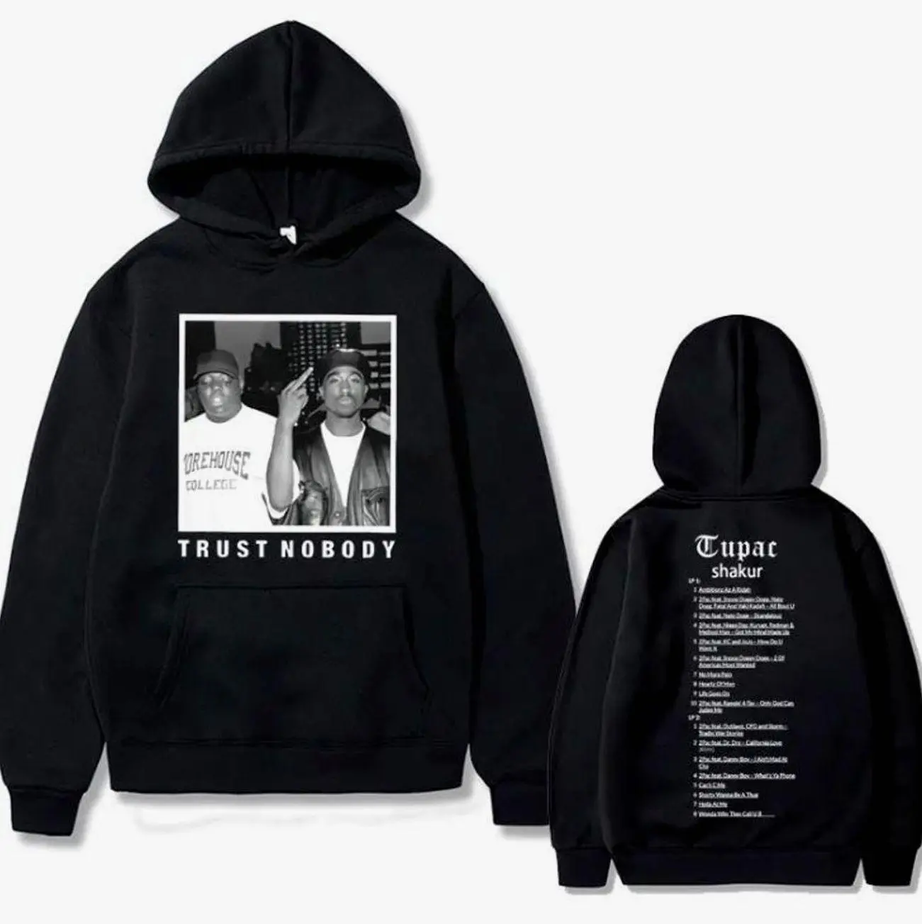Tupac 2pac Hoodie, Hip Hop Hoodie, Rapper Double Sided Hoodie T-Shirt, Sweater, Gift For Fan