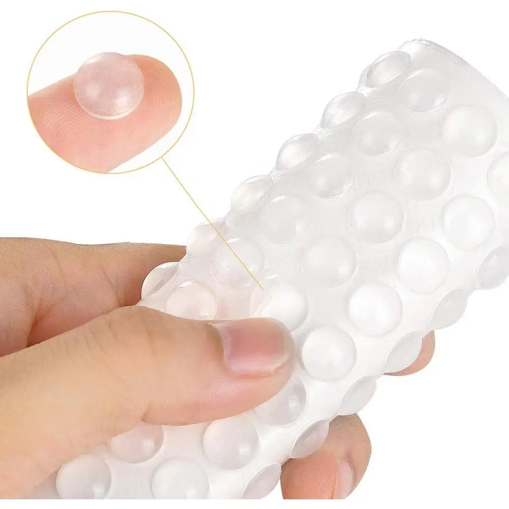 125PCS Cabinet Bumpers Clear Rubber Bumpers Self Adhesive, Soft Close Cabinet Door Bumper Dots, Sound Dampening Cupboard Door Bumpers Pads for Kitchen Drawers, Picture Frames, Furniture