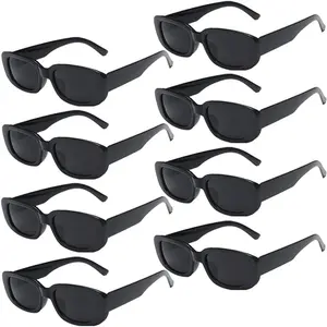 8/20 Pack Colorful Small Rectangle Party Sunglasses Bulk, Vintage Narrow Square Y2K Glasses for Women Men