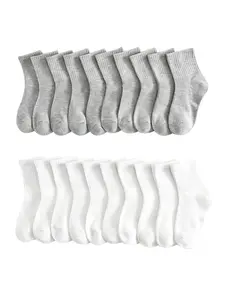 20 Pairs Kids Socks for Boys and Girls, Plain Ankle Socks, Soft and Comfortable, Ideal for School Wear, Daily Use Socks