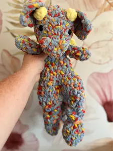 Handmade Colorful Dragon Plush, Soft Crocheted Fantasy Plushie, Whimsical Dragon Decor, Unique Crochet Dragon Plushie