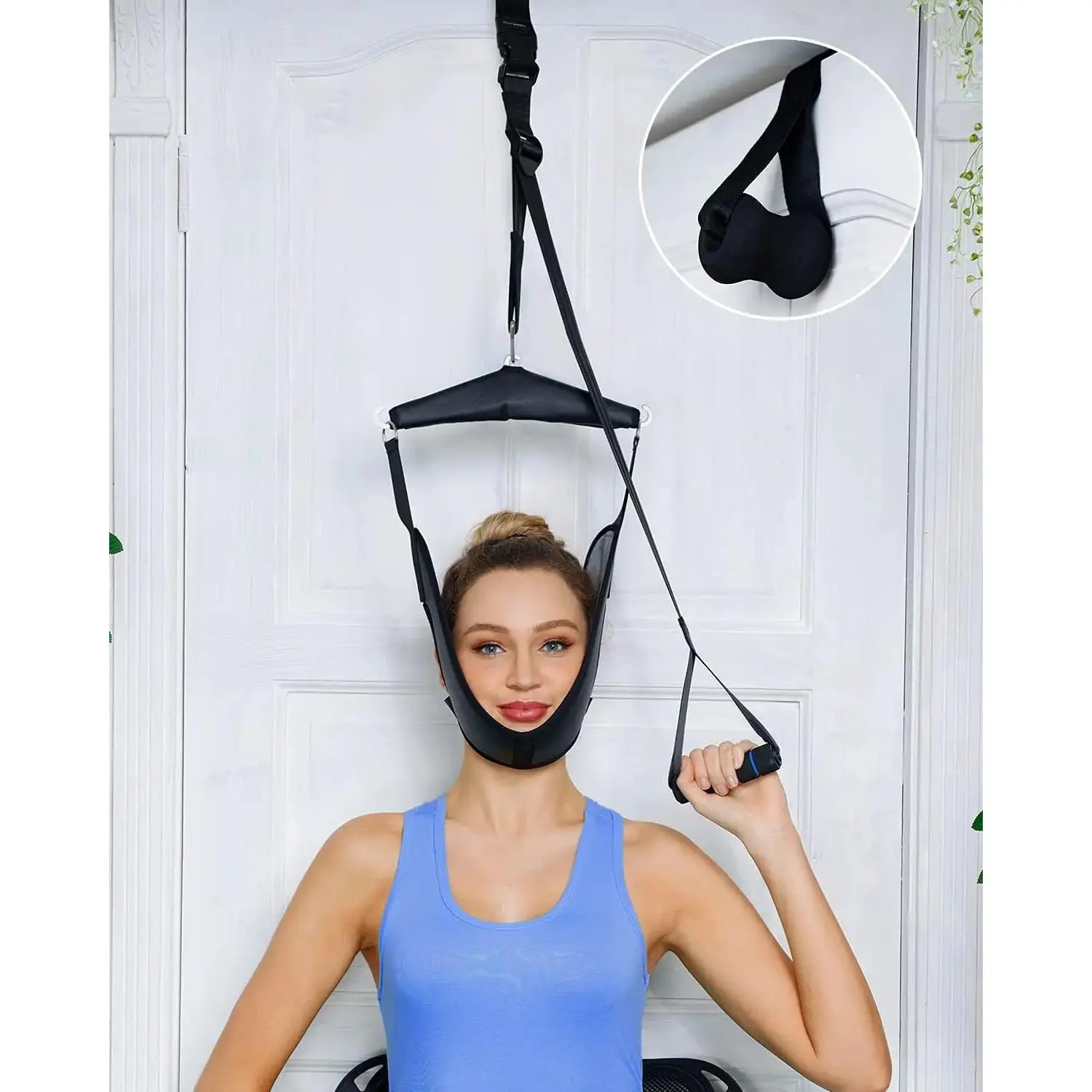 Cervical Neck Traction Device Over Door for Home Use Portable Neck Stretcher Hammock for Neck Pain Relief Physical Therapy AIDS for Neck Decompressor