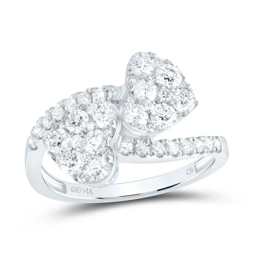 1 1/5Ctw-Nat Dia Cn Fashion Heart Cuff Ring (2.39 grams)