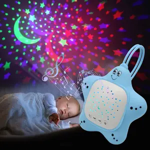 Portable Baby White Noise Sound Machine with Night Light Projector – Rechargeable Sleep Soother for Babies, Calming Sounds & Music for Nursery, Crib, Travel & Car Sleep Aid