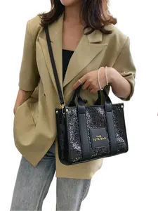 Shiny Letter Print Handbag, Lightweight Large Capacity Daily Carry Bag, Versatile Fashion Shoulder Crossbody Bag, Perfect for Everyday Use