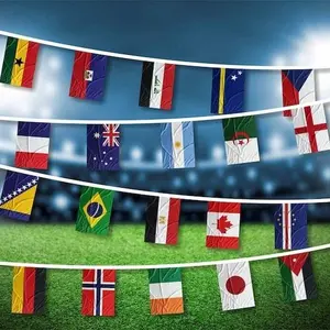 2026 Football Flag Garland Banner - 48 Countries String Flags Soccer Party Decorations (20*30cm*12.32m)