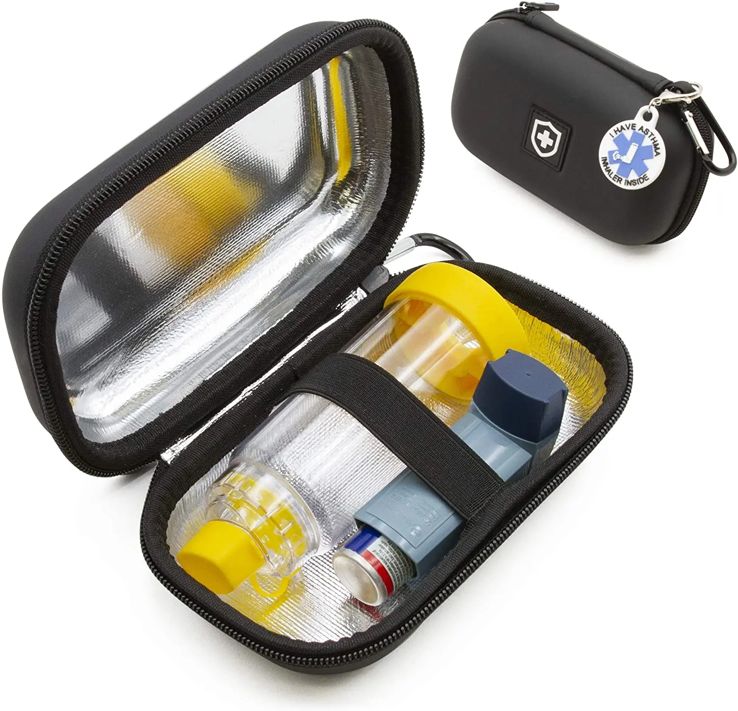 CASEMATIX Insulated Travel Bag Case for Children & Adults Compatible with Inhalers Epipens & Medical Devices - Includes Mylar Lining and Durable EVA Hard Shell Design