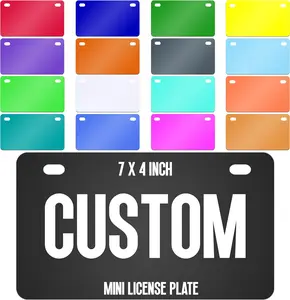 Custom Mini License Plates - Personalized Mini Plate 7 x 4 Inch Fit For Bike Kids Cars Golf Cart UTV ATV Motorcycle - Customized Vanity Novelty Plate - Solid Aluminum - Made In USA - 20+ Colors & 20+ Fonts