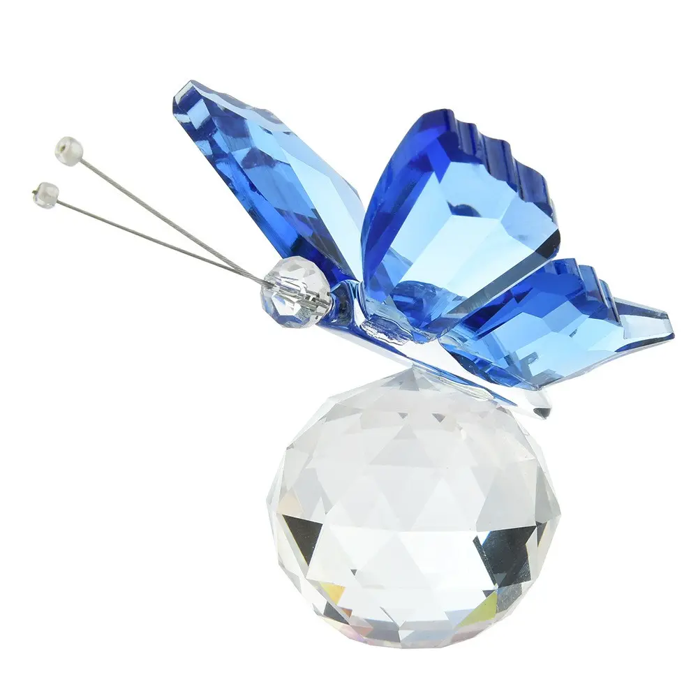 Crystal Butterfly Creative Home Counter Decoration, 3D Crystal Butterfly Figurine Memorial Gift, Perfect Present for Friends and Family, Home Ornament, Decorative Figurines