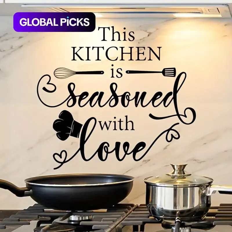 Kitchen Themed Self-Adhesive Wall Sticker, 1 Set Decorative Wall Decal for Home, Kitchen, Dining Room #GLOBAL PICKS