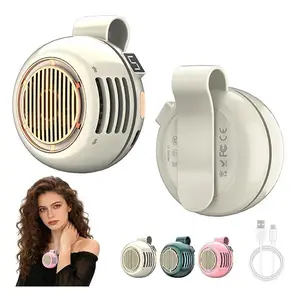 [2026 Upgraded] Portable Mini Bladeless Waist Clip On Fan, 5-Speed Lithium Ion Rechargeable Wearable Fan with 360° Rotation for Outdoor Use