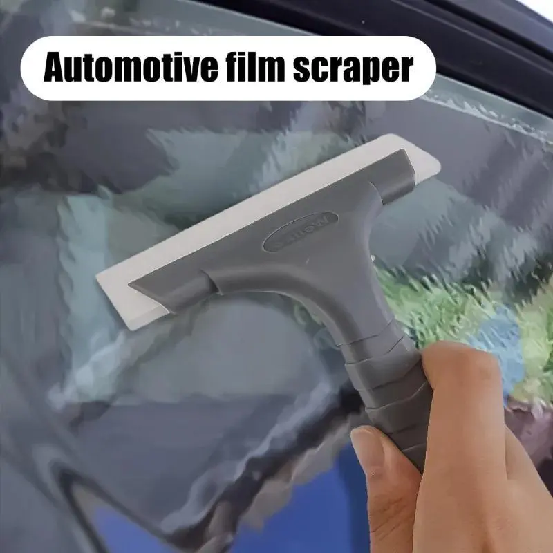 Silicone Blade Squeegee with Removable & Washable Scraper, Plastic Handle, 14.5 by 12 cm Bendable Design - Multi-Use Tool for Automotive Windows, Car Film Packaging, Home Care