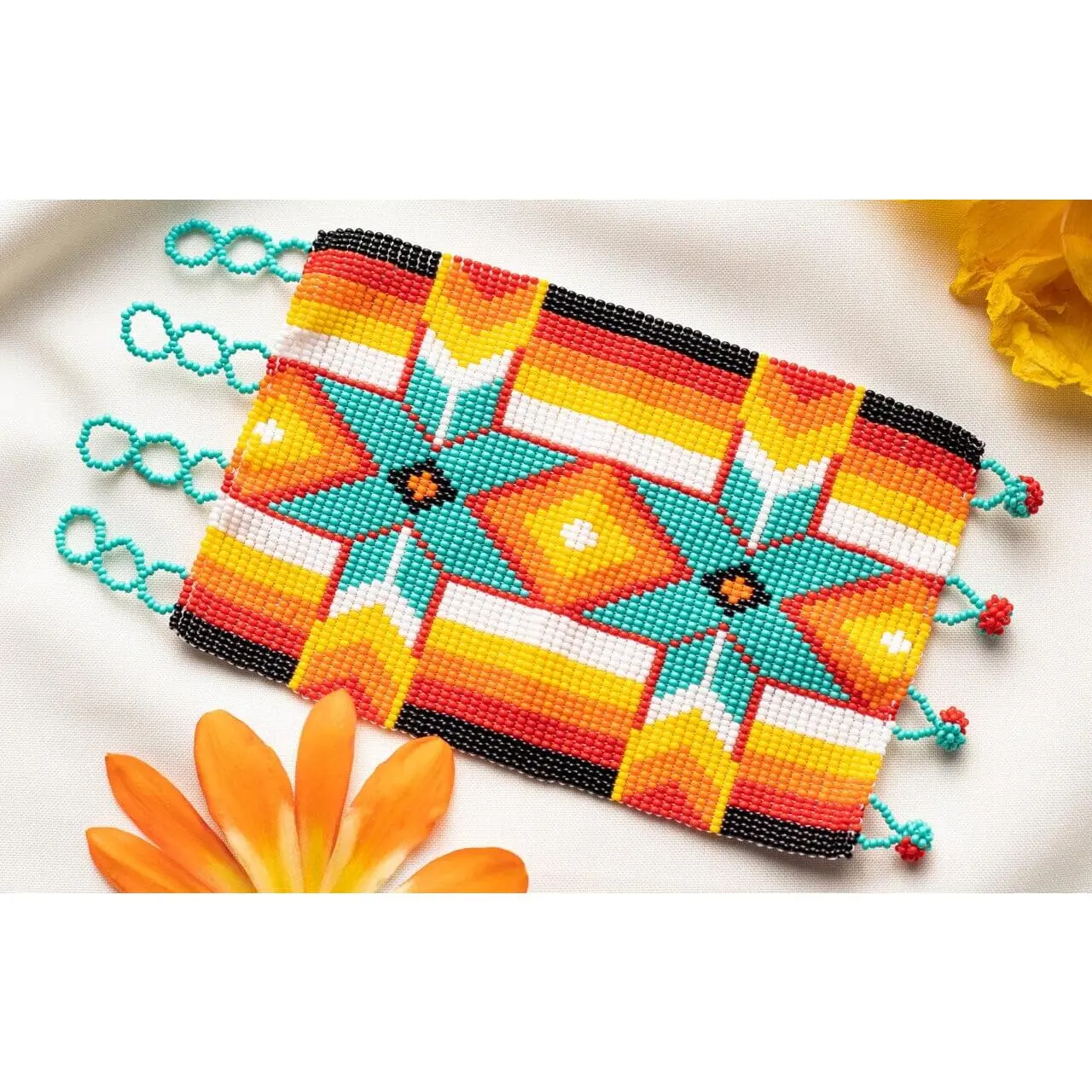 Oasis Super Nova - Native Beaded Bracelet Ideal for Festivals - Handmade by Mexican Artisans - Mother Sierra