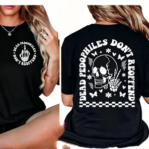 Vintage Dead Pedophiles Don’t Reoffend Tee, Protective Parent Shirt We Love Our Kids Skull Middle Finger Graphic Tshirt, Unisex Justice Shirt