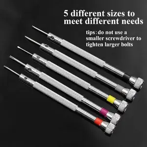 5 Piece Set 0.8-1.6 Mm Steel Screwdriver for Watch Repair, Portable Watch Tool with Mini Connector Pins, Strap Removal Clockmaker Tool