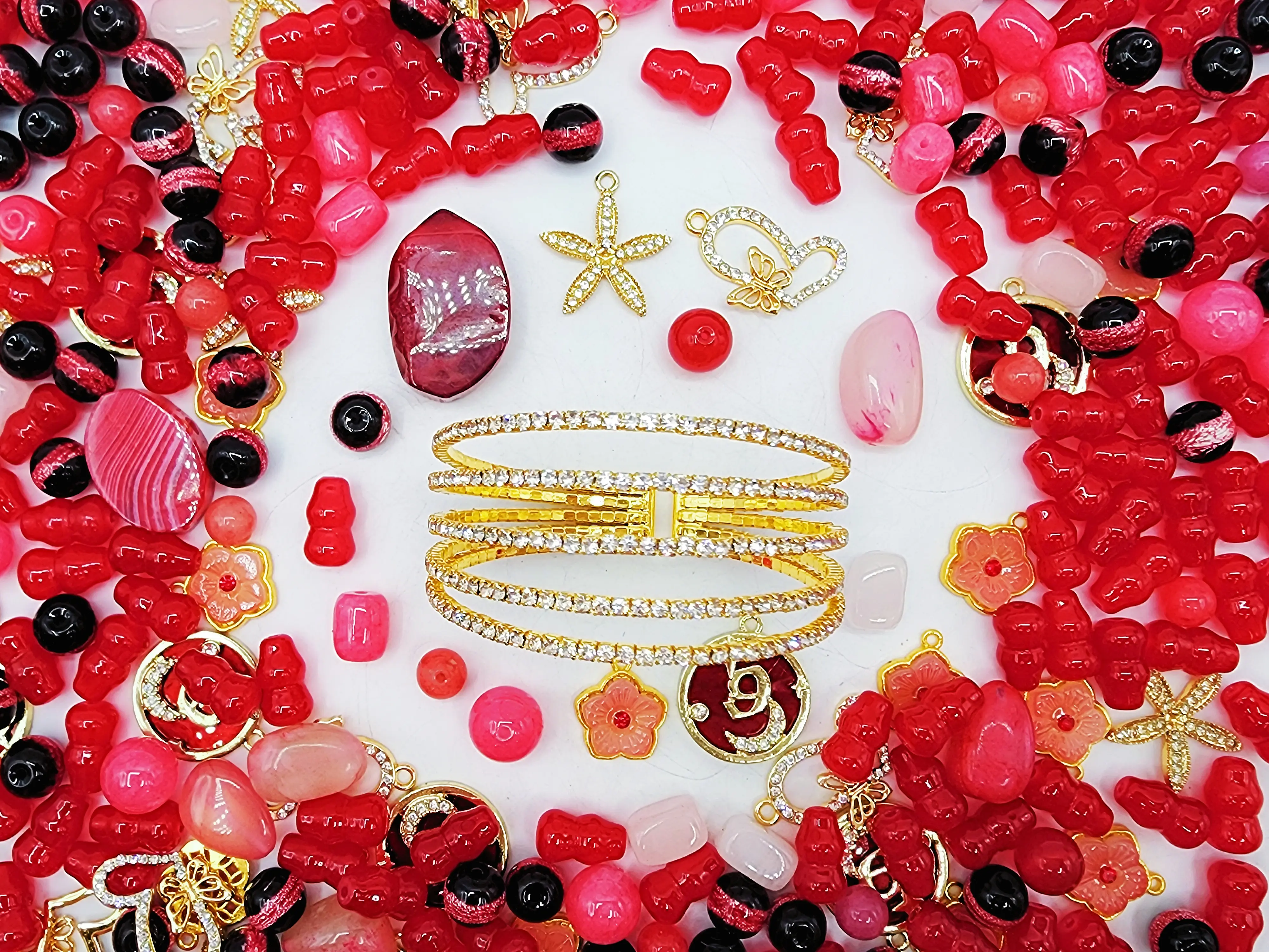 [Premium] Giant Luxury Crystal Beaded Chain, Bead Assortment for DIY Beading & Costume Jewelry Accessories, Diy Beading Accessories Beads For Crafts Diy With Charms