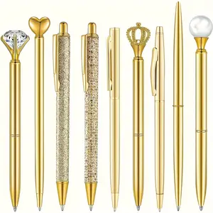 9pcs Ballpoint Pens, Signature & Metal Design, Retractable Fine Point, Ideal for Writing, Weddings, Business, Christmas Gift, Holiday Gift Pen