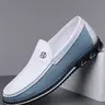 Men's Casual Business Shoes, Flat PU Leather Beanies, Fashion Slip-Ons, Slip On Footwear, Classic Design, Suitable for Large Sizes, All Seasons, Rubber