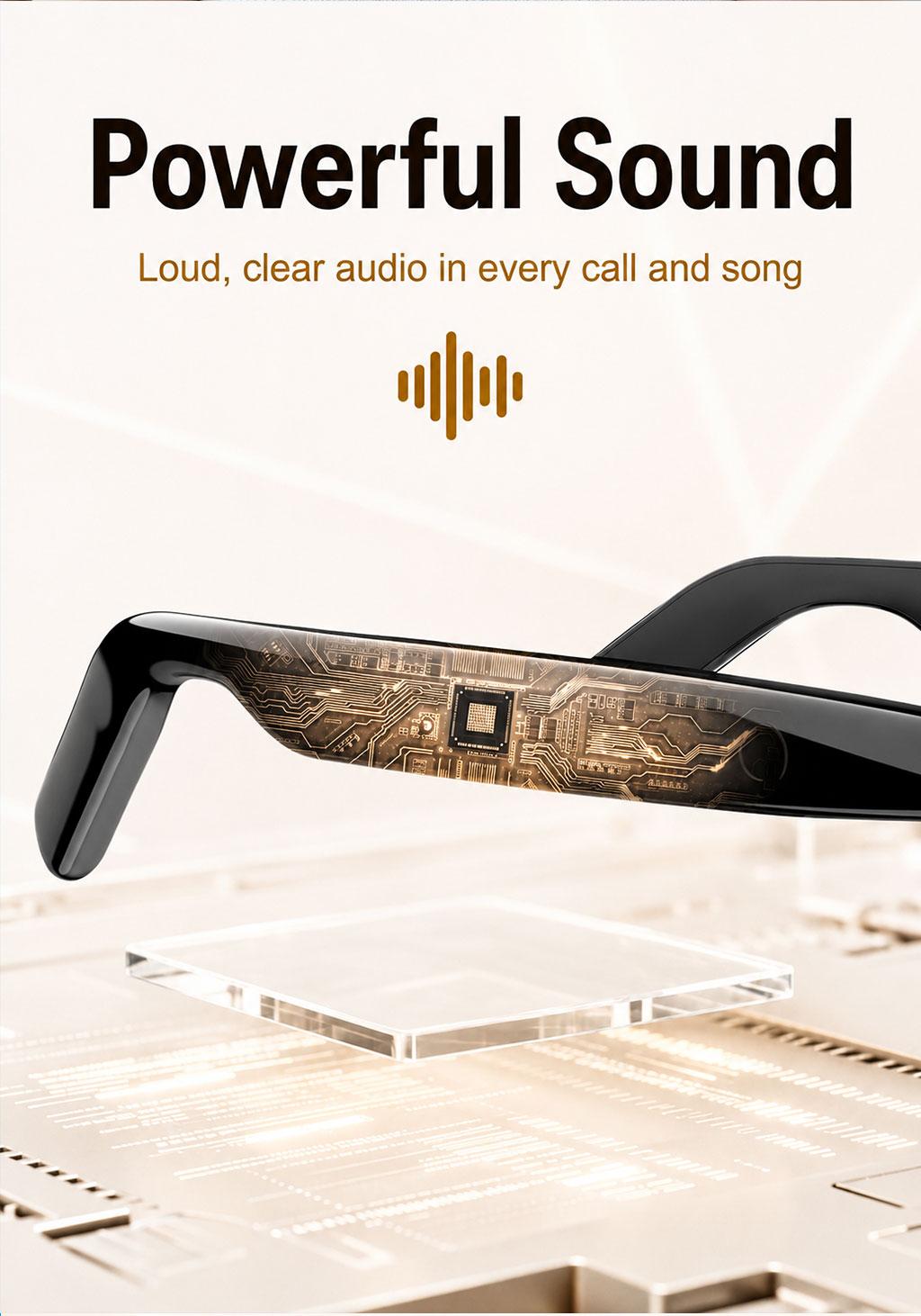 Smart Bluetooth Glasses, Bluetooth Audio Glasses, Auto Power On When Worn, Bluetooth Headset Sunglasses, Open-Ear Audio, Hands-Free Calling, Music Playback, Touch Control, Voice Assistant, Women's Sunglasses, Beach Sunglasses, Holiday Gift tiktokshopbackt