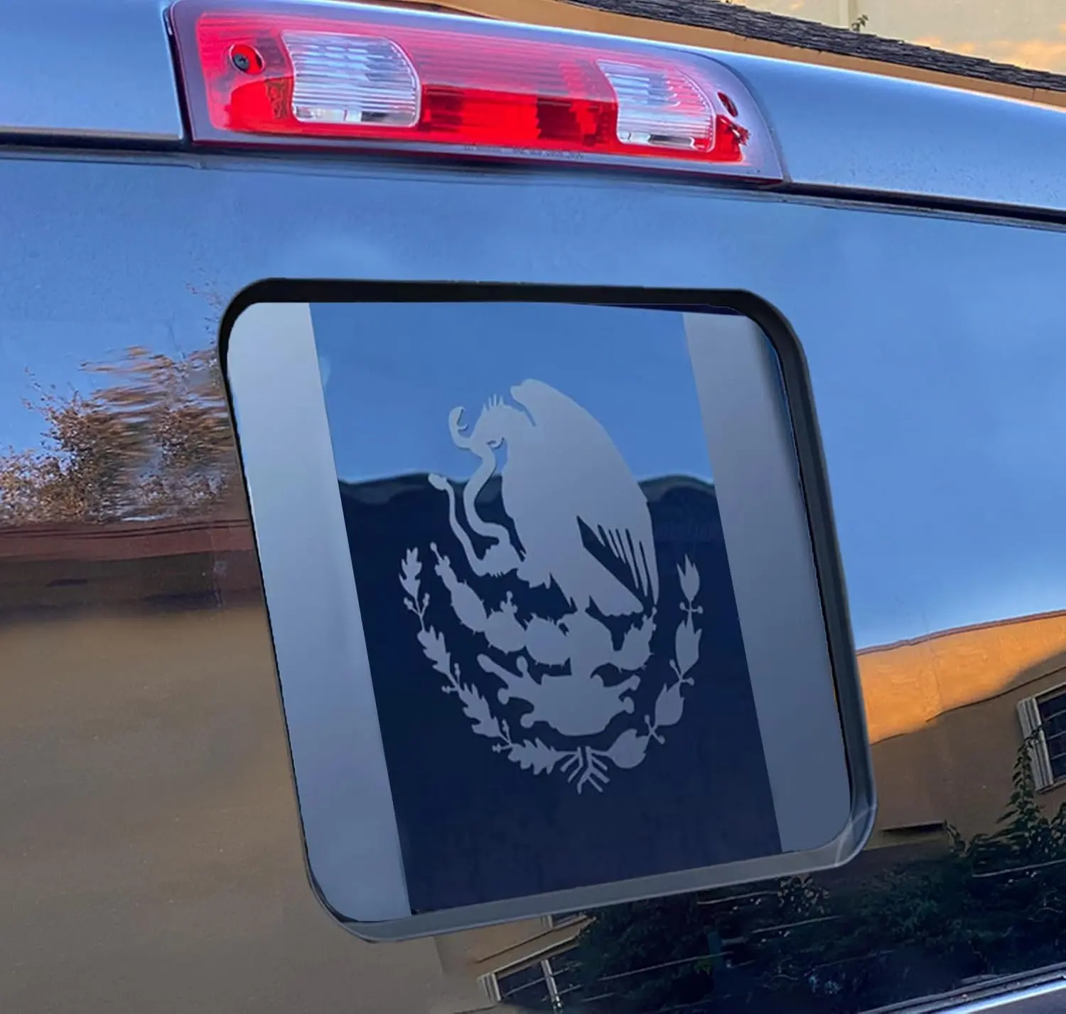 Matte Black Mexican Flag Decal for Ford F150 2015–2025 2026, Rear Middle Window Sticker for Truck Back Glass, Patriotic Center Window Decal, for Ford Raptor Accessories