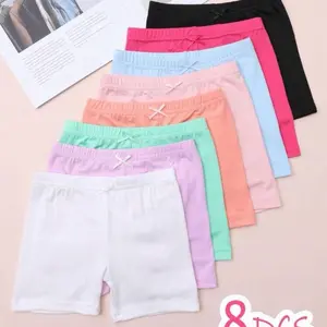 8pcs Solid Color Bow Shorts Thin Safety Shorts for Everyday Wear Size Small Comfortable and Durable
