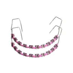1 Pair Fashion Braces Colorful Temporary Tooth Decoration with Metal Wires Metal Bracket Orthodontic Ligature Ties High Quality