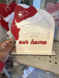 Christmas Countdown Sign; Sleeps until Santa Visits