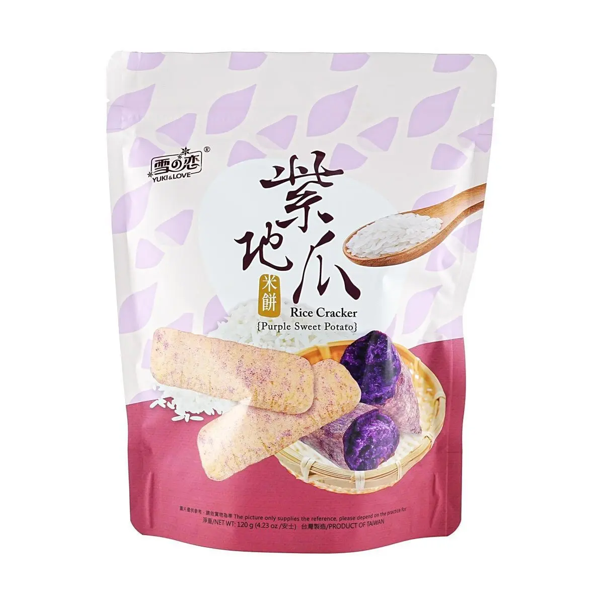 YUKI&LOVE Taiwan Purple Sweet Potato Rice Crackers - Crispy & Rich Flavor, 120g Snack YUKI&LOVE Taiwan Purple Sweet Potato Rice Crackers - Crispy & Rich Flavor, 120g Snack