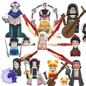 Japan Anime Demon Slayer Akaza Rui Iguro Obanai Tanjirou Kamado Nezuko Zenitsu Mini Action Figures Blocks Toy Kids