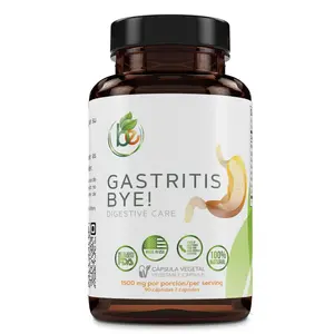 Gastritis Gastri-Bye Digestive Support Complex - 90 Vegetable Capsules - 1500mg Per Serving - Advanced Blend with Aloe Vera, Curcumin, Zinc L-Carnosine, Garlic, & Probiotics - 100% Natural Gastrointestinal Harmony Natural Herbs Healthcare