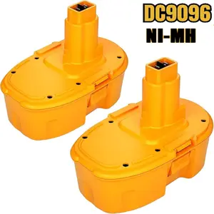 2Pack 4800mAh DC9096 Battery Replacement for Dewalt 18V Battery NI-MH DC9099 DC9098 DW9099 DW9098