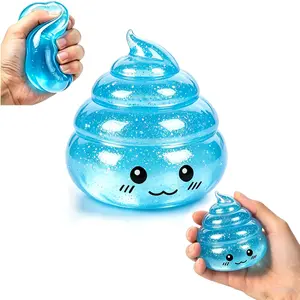 1/3/6Pcs New 3D Cartoon Stress Relief Toy, Glitter Poop Squishy Stress Relief Squeeze Toy, Infinite Stress Relief, Perfect for Anxiety Reduction, Fidget Relief, Decompression Squeeze.Valentine's Day and Easter gifts, suitable forchildren to exchange gifts