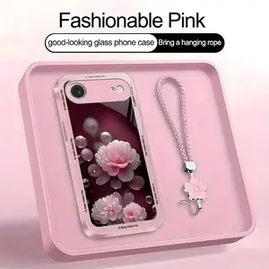 Suitable for [iPhone 17 Air] high-end women's phone case🤩，a beautiful four-leaf clover lanyard is included🍀, beautiful floral pattern, elegant and sophisticated， drop-resistant and fingerprint-proof YM99