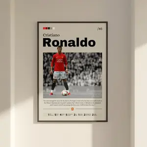 Cristiano Ronaldo poster, United fan gift, Football print, Ronaldo Fan Gift