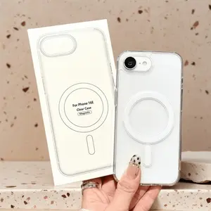 Phone Case: 3pcs [1 Phone Case with 2X Clear Screen Protectors]Acrylic Clear Magnetic Protective Case for iPhone 17E 16 14 15 13 12 Mini 11 Pro XS Max XR 7 8 Plus for Magsafe Wireless Charge Hard Cover Accessories