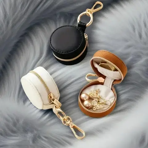 Portable Mini Jewelry Storage Box, Compact Design Jewelry Organizer, Jewelry Display & Storage Box for Earrings, Rings, Mini Lipstick, Travel Accessories, Compact Travel Accessory