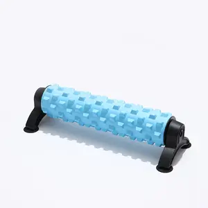 Foam Roller with Stand - Bracket Foam Roller for Back Pain, 21 inch Trigger Point Deep Tissue Massage Roller, Medium Density Grid Bracket Foam Rollers, Leg Roller for Muscles Deep Tissue