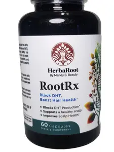 HerbaRoot by Mandy B. Beauty RootRx 60 Capsules - DHT Blocker for Scalp Health & Hair Strength Support